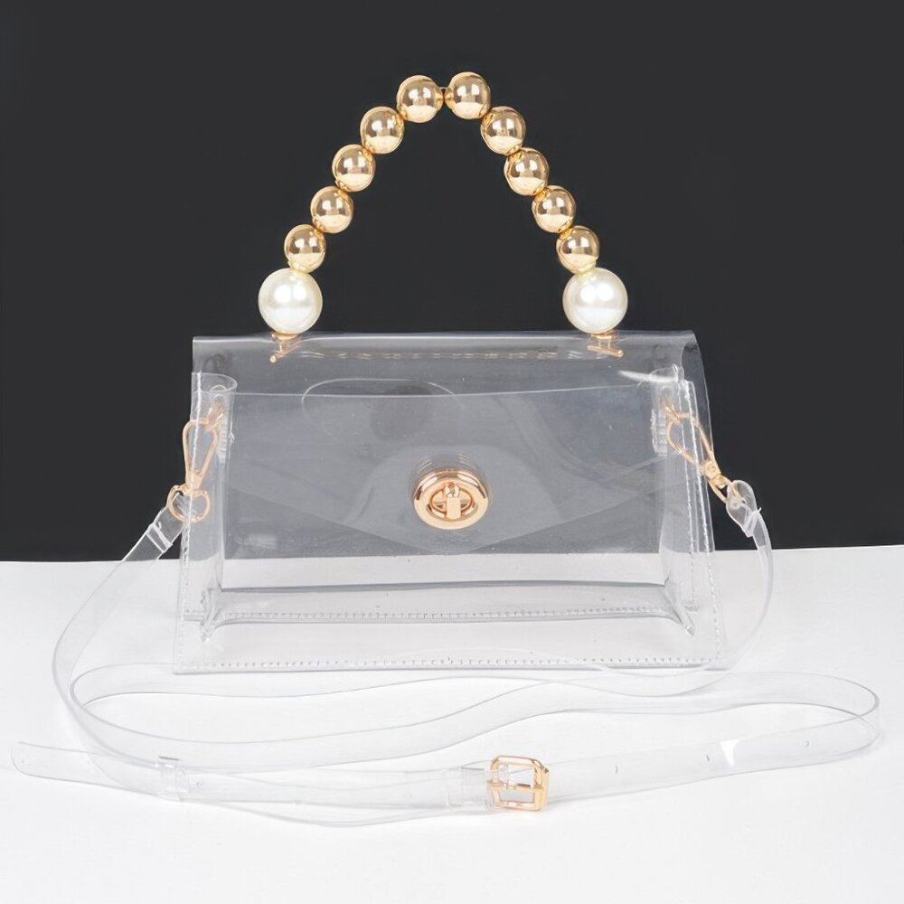 Transparent Ccb Handle Flap Clutch